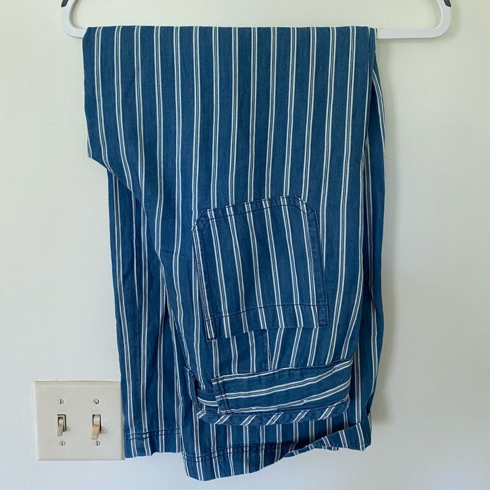 American Eagle Blue Striped Wide Leg Pants